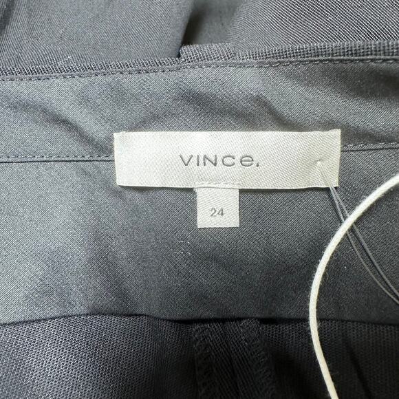Vince NWT Black Straight Leg Wool Blend Trousers Plus Size 24 Flat Front Pockets - Picture 4 of 12
